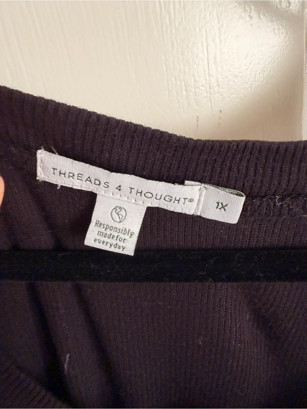 Threads 4 Thought Black Ribbed tank - Picture 2 of 3